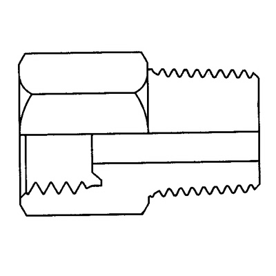 TITON 3/8 TUBE x 1/4 BSPT INVERTED FLARE MALE CONNECTOR