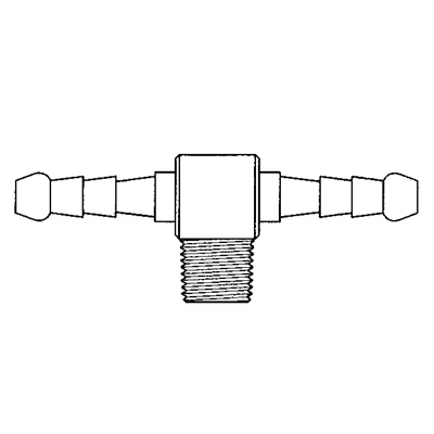 TITON 1/4 HOSE x 1/8 BSPT MALE BRANCH TEE