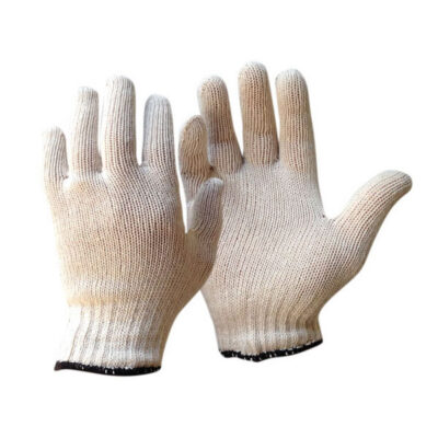 POLY COTTON  GLOVE (EXLARGE) WHITE BAND